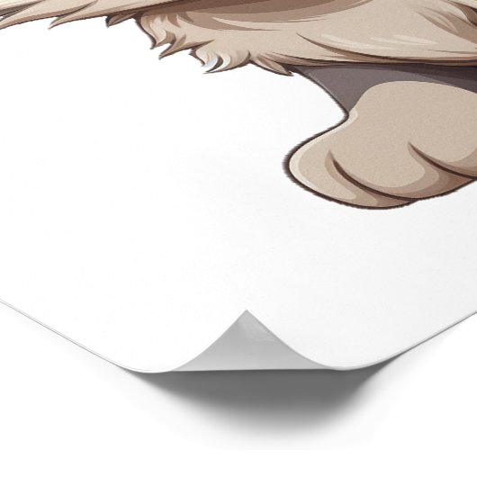 Cartoon Wolf-Abbildung Poster (Ecke)