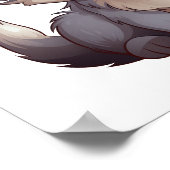 Cartoon Wolf-Abbildung Poster (Ecke)