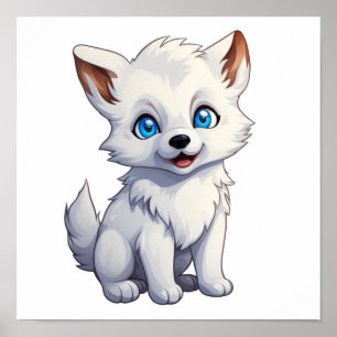 Cartoon Wolf-Abbildung Poster