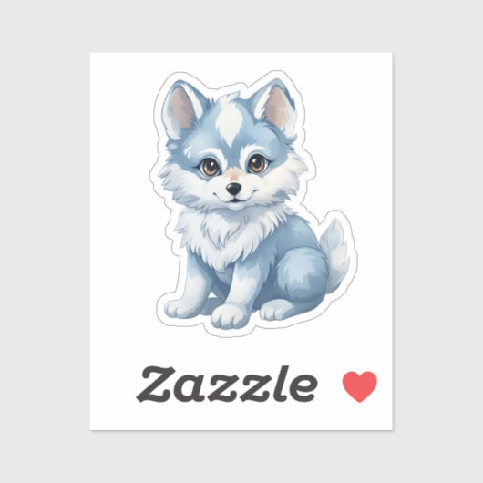 Cartoon Wolf Aufkleber (Blatt)