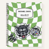 Cartoon Wolf Holding Video Games Controller Custom Notizblock (Vorderseite)