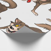 Cartoon Wolf mit Goofy Expression Geschenkpapier