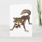 Cartoon Wolf mit Goofy Expression Karte (Vorderseite)