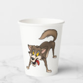 Cartoon Wolf mit Goofy Expression Pappbecher (Vorderseite)