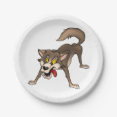 Cartoon Wolf mit Goofy Expression Pappteller (Vorderseite)