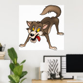 Cartoon Wolf mit Goofy Expression Poster (Heimbüro)