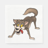 Cartoon Wolf mit Goofy Expression Serviette (Vorderseite)