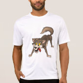 Cartoon Wolf mit Goofy Expression T-Shirt (Vorderseite)