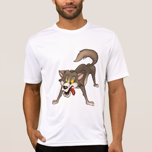Cartoon Wolf mit Goofy Expression T-Shirt (Vorderseite)