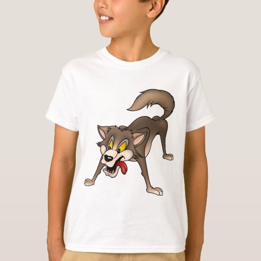 Cartoon Wolf mit Goofy Expression T-Shirt (Vorderseite)