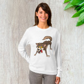 Cartoon Wolf mit Goofy Expression T-Shirt