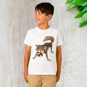Cartoon Wolf mit Goofy Expression T-Shirt