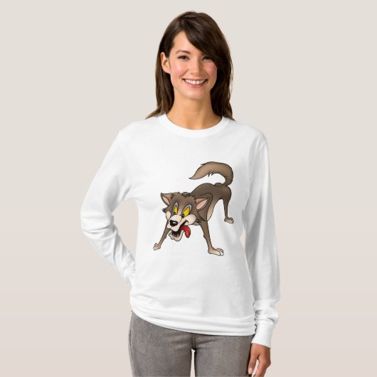 Cartoon Wolf mit Goofy Expression T-Shirt (Vorne ganz)