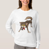 Cartoon Wolf mit Goofy Expression T-Shirt (Vorderseite)