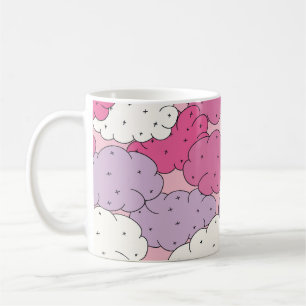 Cartoon Wolken, lustige Vintage wiederholen. Kaffeetasse