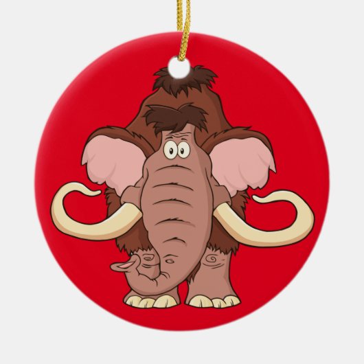Cartoon-wolliges Mammut Keramik Ornament (Vorne)