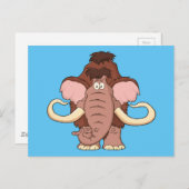 Cartoon-wolliges Mammut Postkarte (Vorne/Hinten)