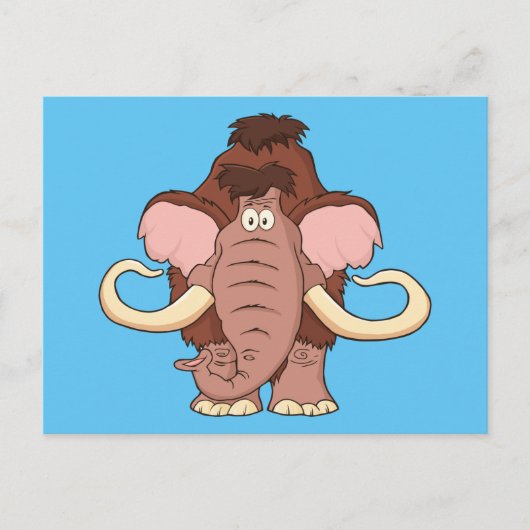 Cartoon-wolliges Mammut Postkarte (Vorderseite)