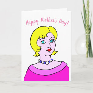 Cartoon Woman Mother's Day Karte