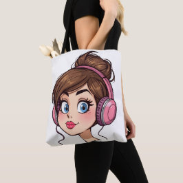 Cartoon Woman Tote Tasche