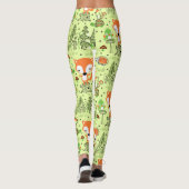 Cartoon Woodland Animals Muster Leggings (Rückseite)