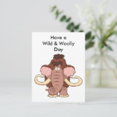 Cartoon Wooly Mammoth Postkarte (Stehend Vorderseite)