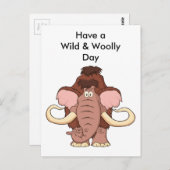 Cartoon Wooly Mammoth Postkarte (Vorne/Hinten)
