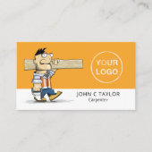 Cartoon Workman, Carpentry, Carpenter Visitenkarte (Vorderseite)