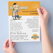 Cartoon Workman, Zimmermann, Zimmerwerbung Flyer (Hand)