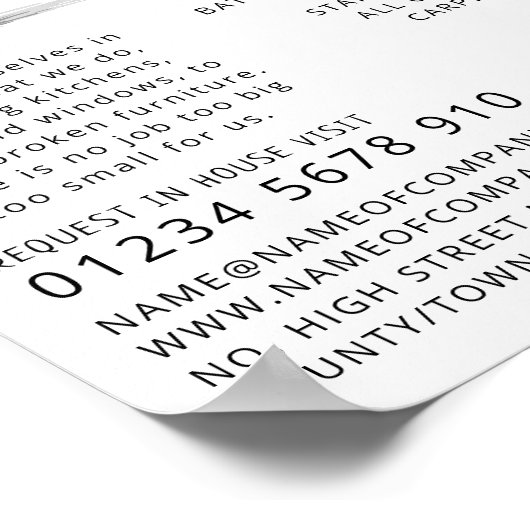 Cartoon Workman, Zimmermann, Zimmerwerbung Poster (Ecke)