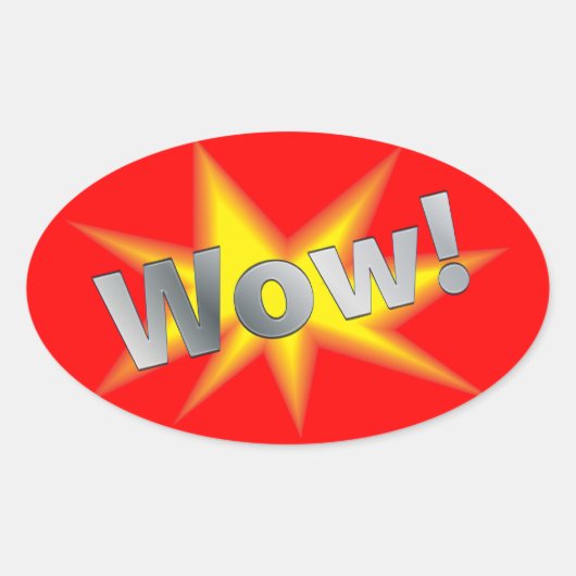 CARTOON WOW OVALER AUFKLEBER (Vorderseite)