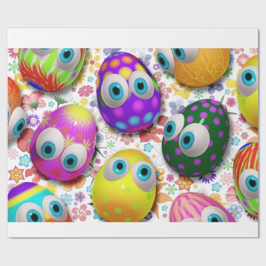 Cartoon Wrapping_paper für niedliche Ostereier Geschenkpapier (Flach)