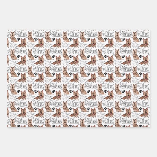 Cartoon Wrapping Paper Sheets Geschenkpapier Set (Vorderseite)