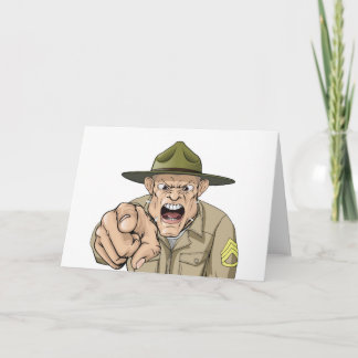 Cartoon wütend bohren sergeant schreien karte