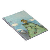 Cartoon Yak zeichne auf Berggipfel Notizblock (Rechte Seite)