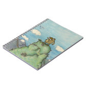 Cartoon Yak zeichne auf Berggipfel Notizblock (Linke Seite)