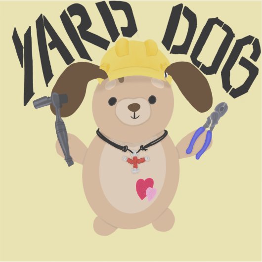 Cartoon Yard Dog Construction Worker Aufkleber (Vorderseite)
