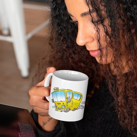 Cartoon Yellow Bus Mug Kaffeetasse