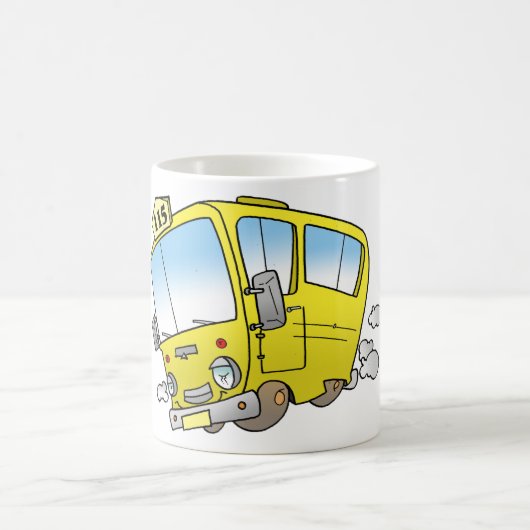 Cartoon Yellow Bus Mug Kaffeetasse (Mittel)