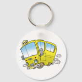 Cartoon Yellow Bus Schlüsselanhänger (Vorderseite)