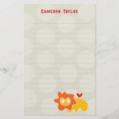 Cartoon Yellow Lion Kinder Kinder Danke Briefpapier (Vorderseite)