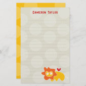 Cartoon Yellow Lion Kinder Kinder Danke Briefpapier (Vorne/Hinten)