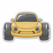 Cartoon Yellow Toon Car Aufkleber (Vorderseite)
