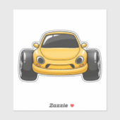 Cartoon Yellow Toon Car Aufkleber (Blatt)