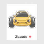Cartoon Yellow Toon Car Aufkleber (Blatt)