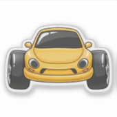 Cartoon Yellow Toon Car Aufkleber (Vorderseite)