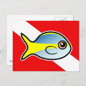 Cartoon Yellowtail Snapper Dive Flag Postkarte (Vorne/Hinten)