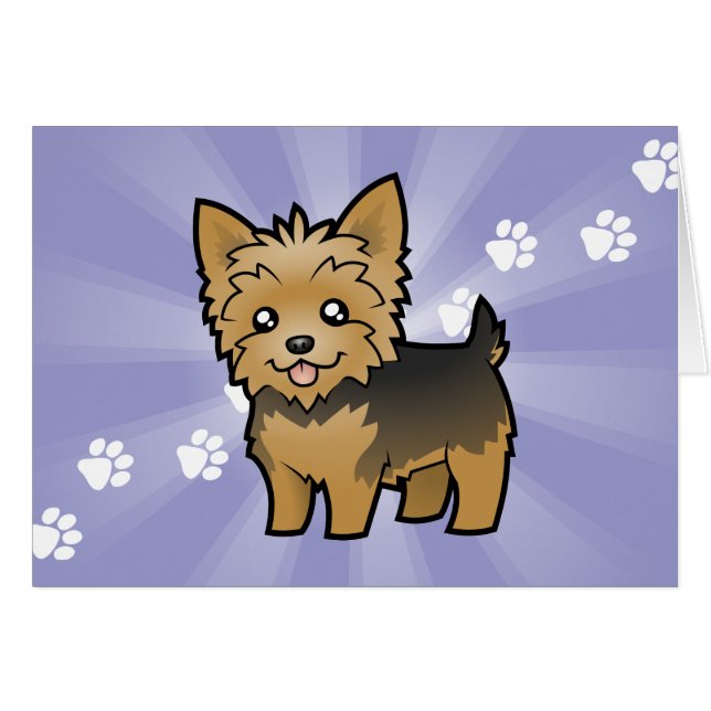 Cartoon-Yorkshire-Terrier (kurzes Haar kein Bogen) (Vorderseite (Horizontal))
