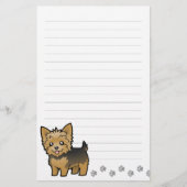 Cartoon-Yorkshire-Terrier (kurzes Haar kein Bogen) Briefpapier (Vorderseite)