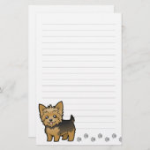 Cartoon-Yorkshire-Terrier (kurzes Haar kein Bogen) Briefpapier (Vorne/Hinten)